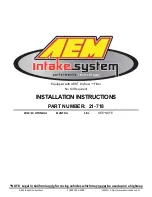 Предварительный просмотр 1 страницы AEM 21-718 Installation Instructions Manual