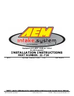 Предварительный просмотр 1 страницы AEM 21-724 Installation Instructions Manual