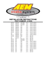 AEM 21-8001 Installation Instructions Manual preview