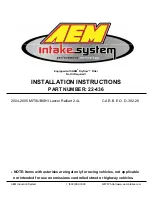 AEM 22-436 Installation Instructions Manual preview