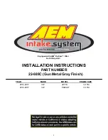 AEM 22-689C Installation Instructions Manual preview