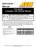 Preview for 1 page of AEM 30-2226 Instruction Manual