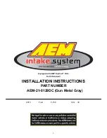 AEM AEM-21-8129DC Installation Instructions Manual preview