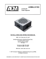 Preview for 1 page of AEM ASM-LS150 Installation And Operation Manual