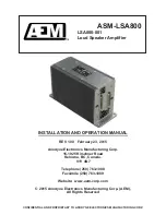 AEM ASM-LSA800 Installation And Operation Manual preview