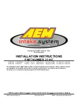 Preview for 1 page of AEM Dryflow Installation Instructions And Technical Manual