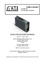 AEM LSA400-001 Installation And Operation Manual предпросмотр