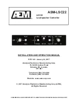 Preview for 1 page of AEM LSC22 Installation And Operation Manual