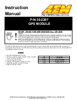 Preview for 1 page of AEM P/N 30-2207 Instruction Manual