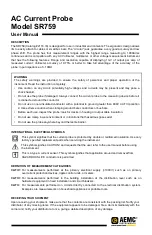 Preview for 1 page of AEMC instruments SR759 User Manual