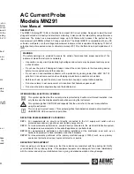 Preview for 1 page of AEMC MN291 User Manual