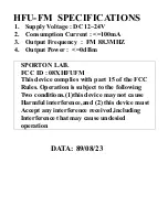 Предварительный просмотр 3 страницы aeolus HFUFM User Manual