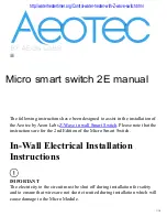 Aeon Labs Aeotec Micro Smart Energy Switch G2 Manual preview