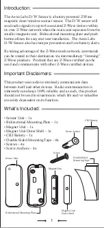 Preview for 2 page of Aeon Labs D/W Sensor Manual