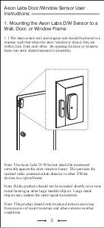 Preview for 4 page of Aeon Labs D/W Sensor Manual