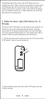 Preview for 9 page of Aeon Labs D/W Sensor Manual