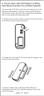 Preview for 10 page of Aeon Labs D/W Sensor Manual