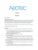 Preview for 1 page of Aeotec ZWA005 Manual