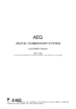 AEQ DIGITAL COMMENTARY UNIT Customer'S Manual preview