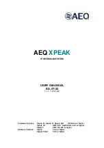 AEQ XPEAK User Manual preview