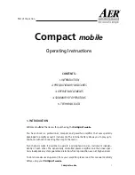 Предварительный просмотр 1 страницы AER Compact mobile Operating Instructions Manual