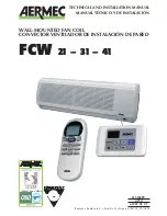 AERMEC FCW 21 Technical And Installation Manual предпросмотр