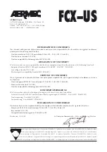 Preview for 2 page of AERMEC FCX US Direction For Use And Installation