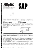 Preview for 4 page of AERMEC SAP 1500 Manual