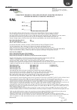 Предварительный просмотр 3 страницы AERMEC Variable Multi Flow ANL 290 Installation And Maintenance Manual