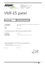 Preview for 3 page of AERMEC VMF-E5 Instructions For The Installer