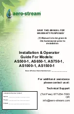 Предварительный просмотр 1 страницы aero-stream AS1000-1 Installation & Operator’S Manual