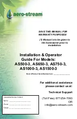 Preview for 1 page of aero-stream AS1000-3 Operator'S Manual