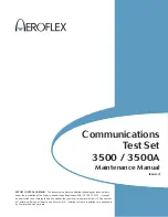 Предварительный просмотр 1 страницы Aeroflex 3500A Maintenance Manual