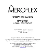 Предварительный просмотр 1 страницы Aeroflex NAV 2000R Operation Manual