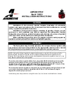 Preview for 1 page of Aeromotive 13209 Installation Instructions