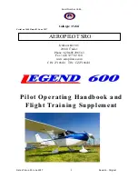 Aeropilot-SRO Legend 600 Pilot Operating Handbook And Training Manual preview