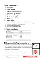 Preview for 2 page of Aeropro A606 Instruction Manual