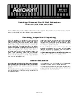 Aerovent ACX 070 General Installation, Operation And Maintenance Instructions preview