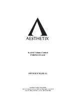 Aesthetix Io PHONO STAGE Owner'S Manual preview