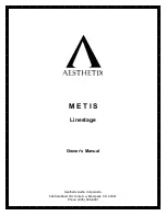 Предварительный просмотр 1 страницы Aesthetix METIS Linestage Owner'S Manual