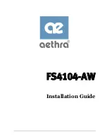 Preview for 1 page of Aethra FS4104-AW Installation Manual