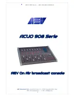 AEV ACUO 908 Serie Quick Manual предпросмотр