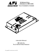 Preview for 1 page of AFi MR-220C-SL Instruction Manual