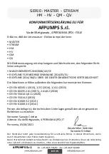 Preview for 61 page of AFPUMPS HM Use And Maintenance Instruction Manual