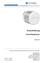 AFRISO AVD 30 Quick Start Manual предпросмотр