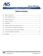 Предварительный просмотр 2 страницы AFS AFS6322 series Installation & Operation Instructions