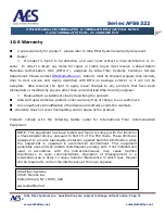 Предварительный просмотр 11 страницы AFS AFS6322 series Installation & Operation Instructions