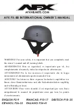 Preview for 1 page of AFX FX-88 International Owner’S Manual