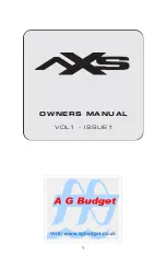 AG Budget aXs Owner'S Manual preview