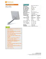 Предварительный просмотр 1 страницы AG Neovo Multi-Directional LCD Arm AG-01 Specification Sheet